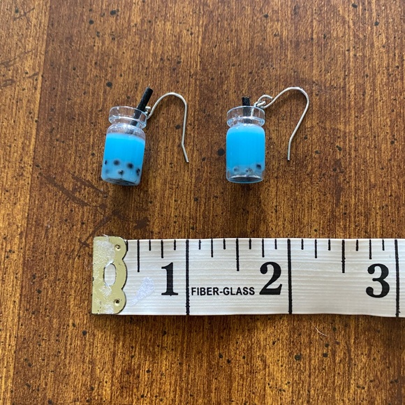 Blue Bubble Boba Tea Fish Hook Earrings (NWOT) - Picture 4 of 4